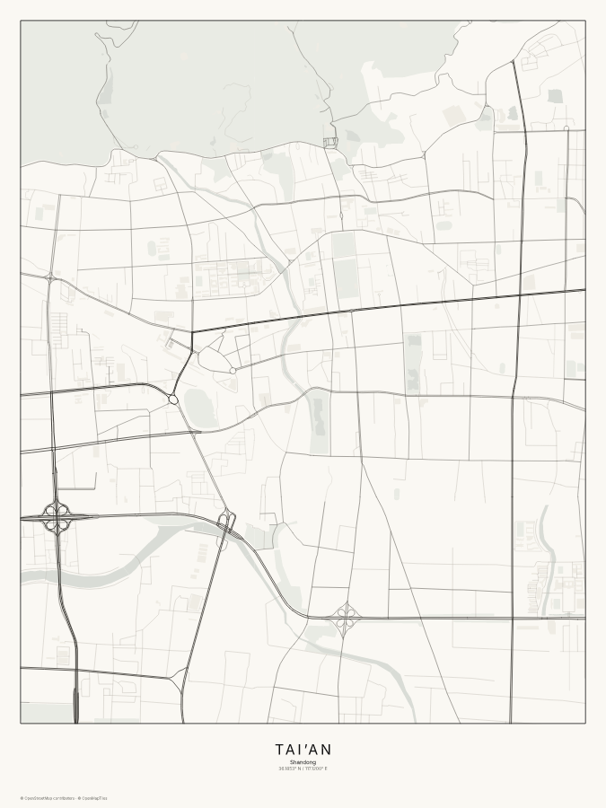 Tai’an map poster, classic style
