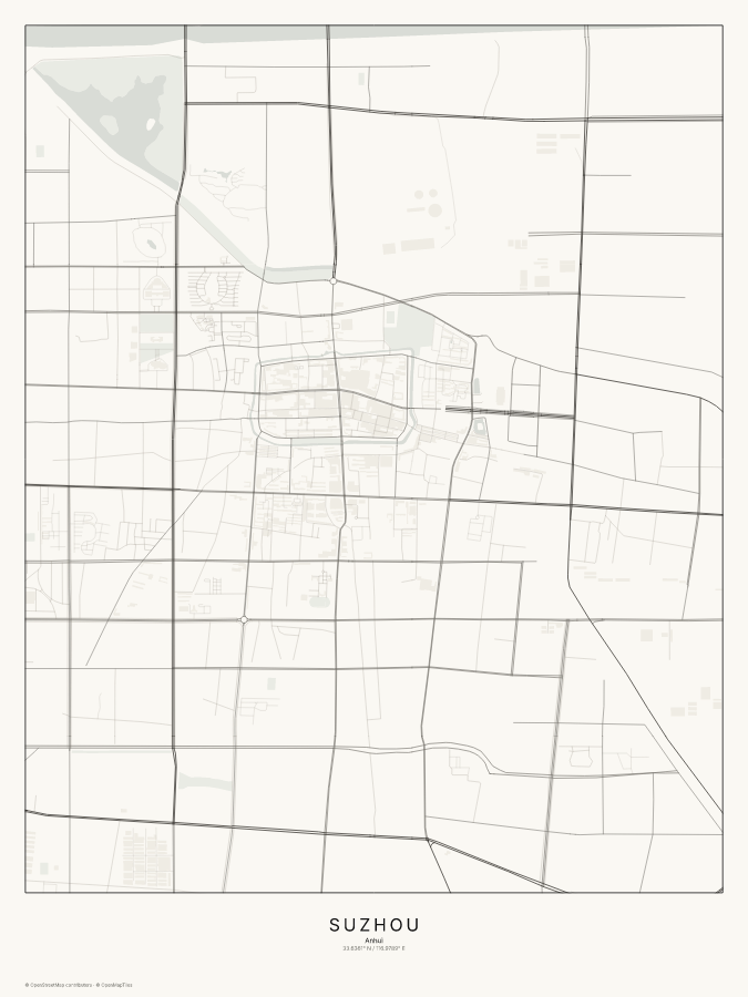 Suzhou map poster, classic style