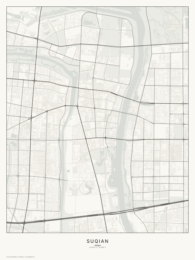 Suqian map poster, classic style