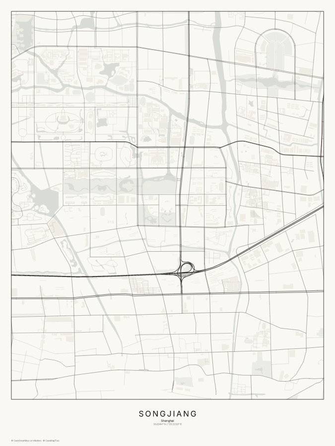 Songjiang map poster, classic style