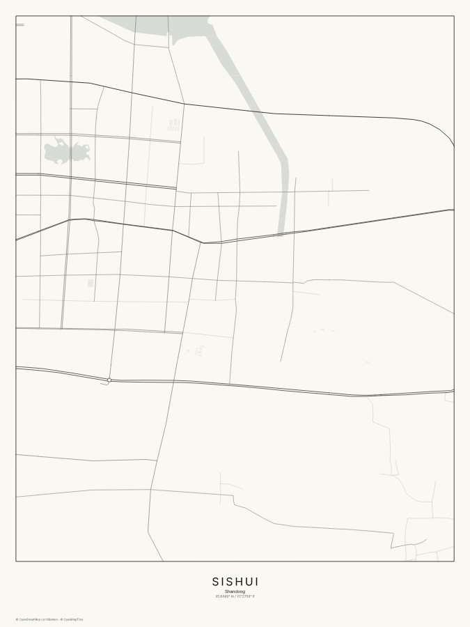 Sishui map poster, classic style