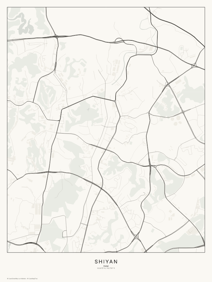 Shiyan map poster, classic style
