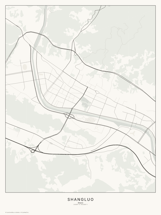 Shangluo map poster, classic style