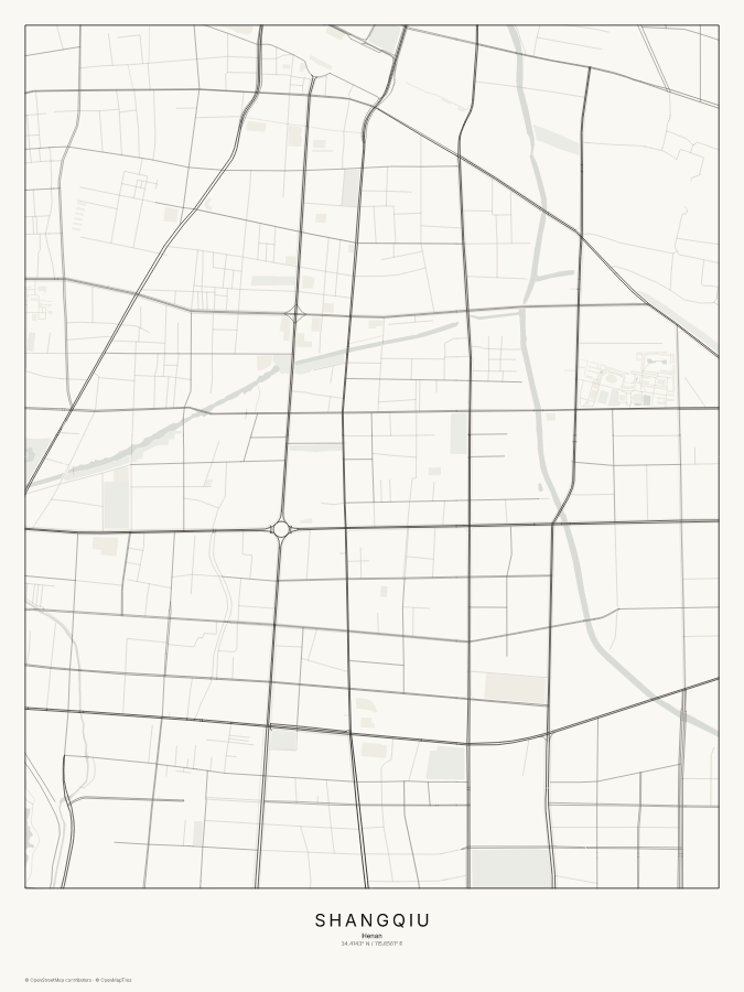 Shangqiu map poster, classic style