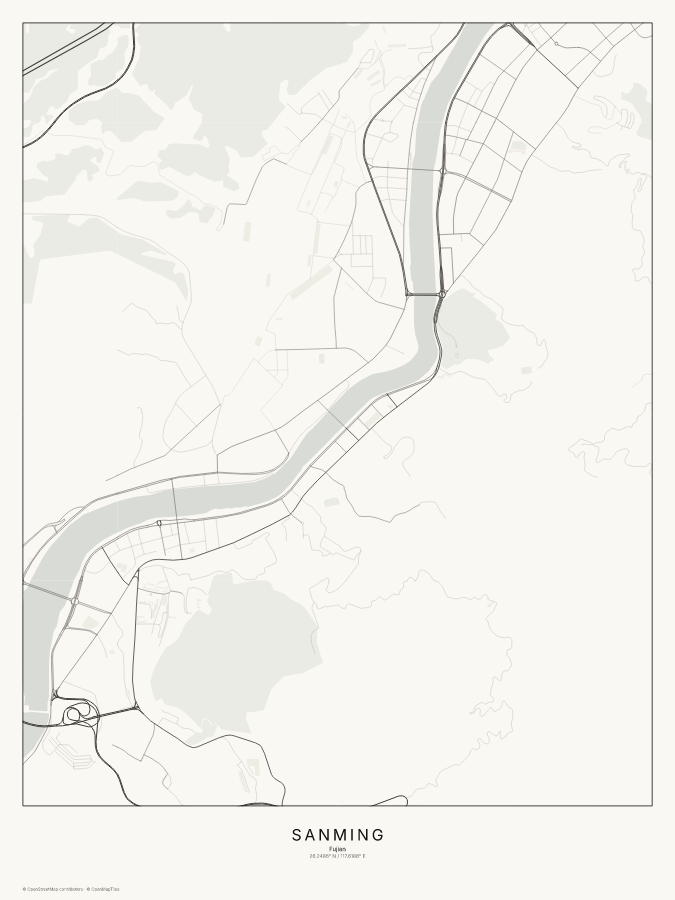 Sanming map poster, classic style