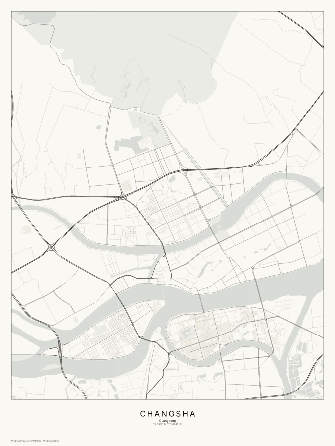 Changsha map poster, classic style