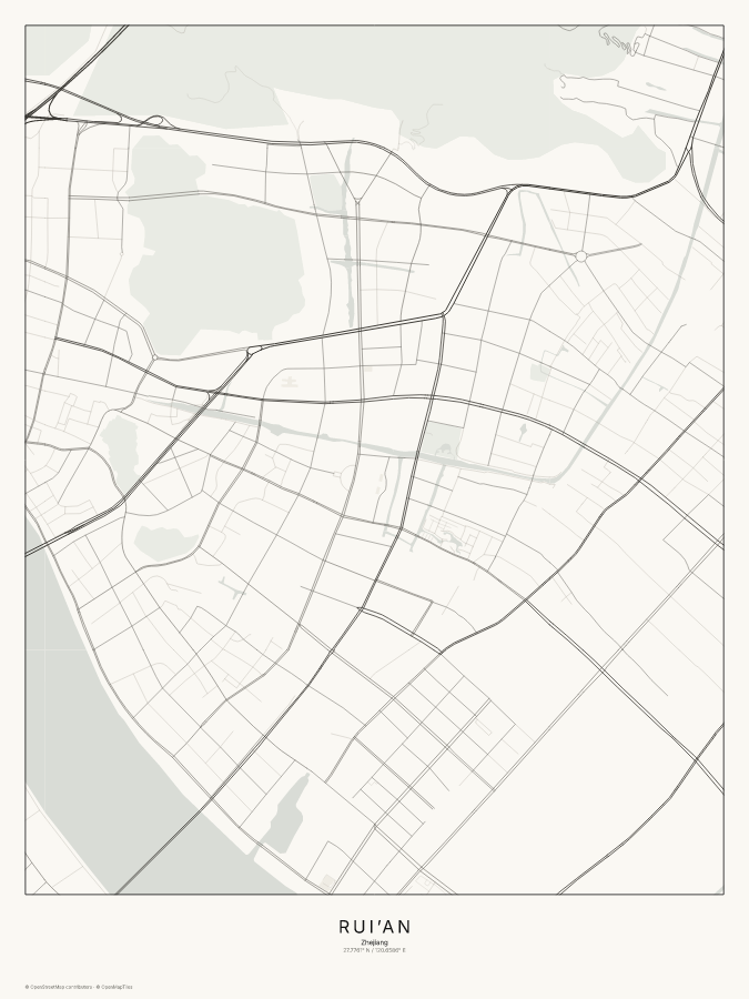 Rui’an map poster, classic style