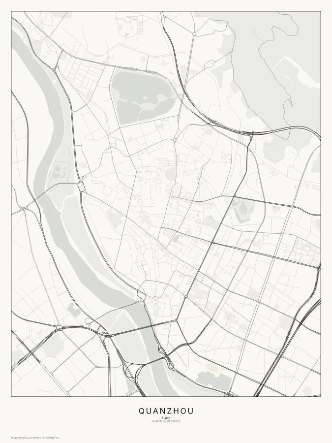 Quanzhou map poster, classic style