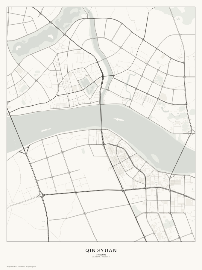 Qingyuan map poster, classic style