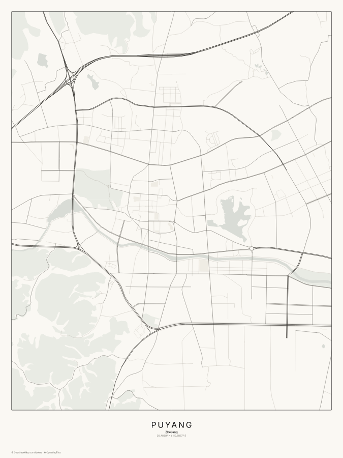 Puyang map poster, classic style