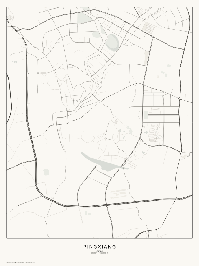 Pingxiang map poster, classic style