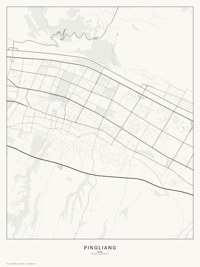 Pingliang map poster, classic style