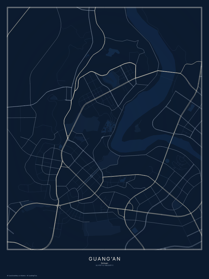 Guang’an map poster, midnight style