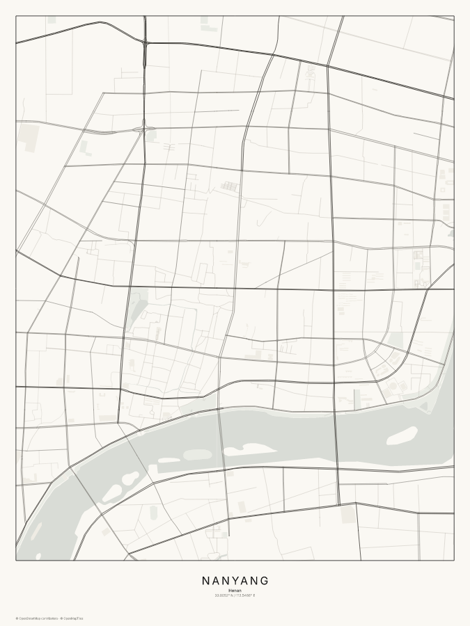 Nanyang map poster, classic style