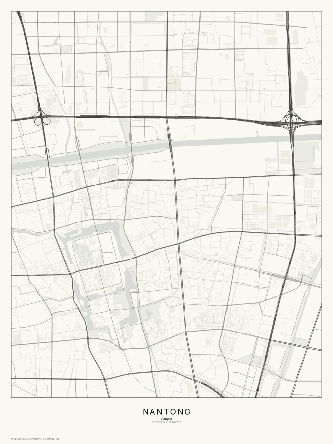 Nantong map poster, classic style