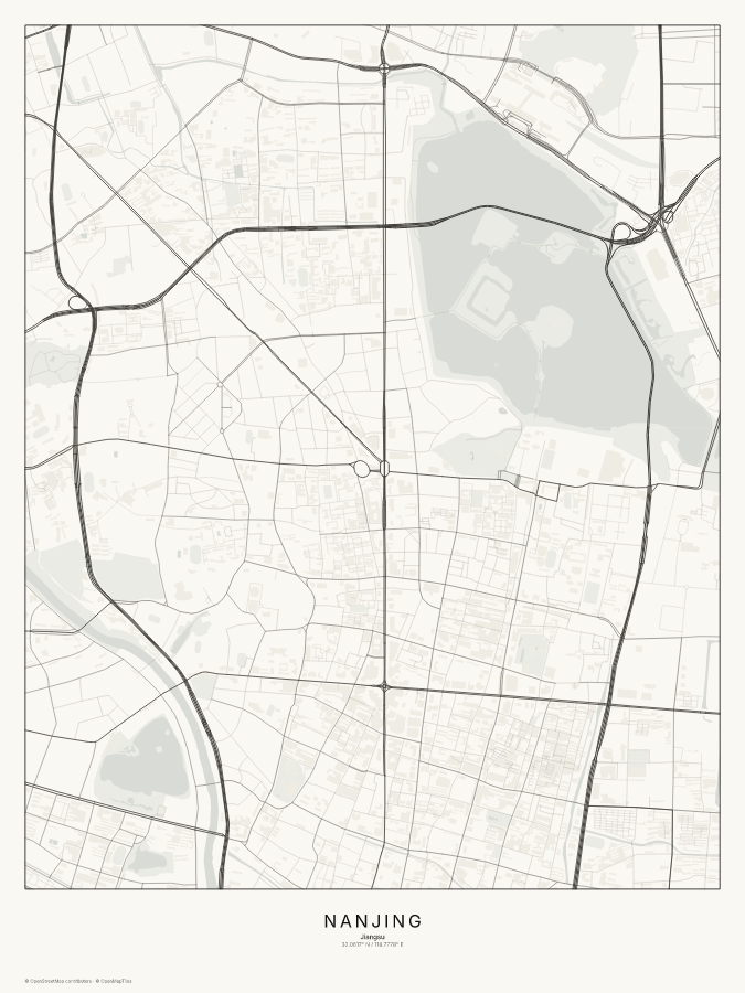 Nanjing map poster, classic style