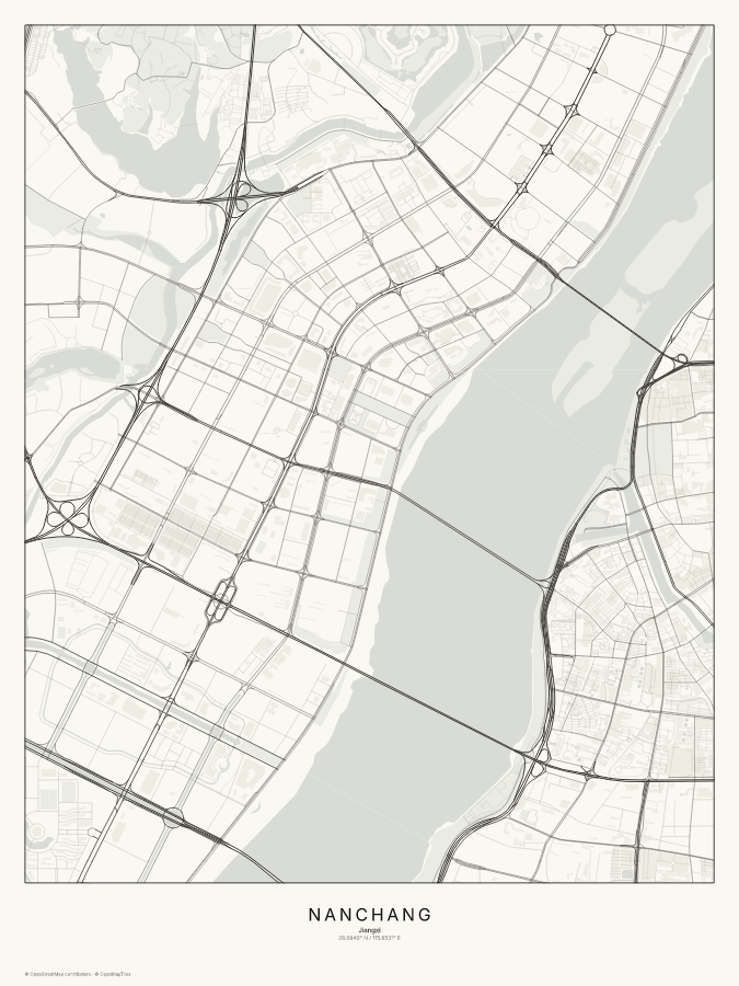 Nanchang map poster, classic style