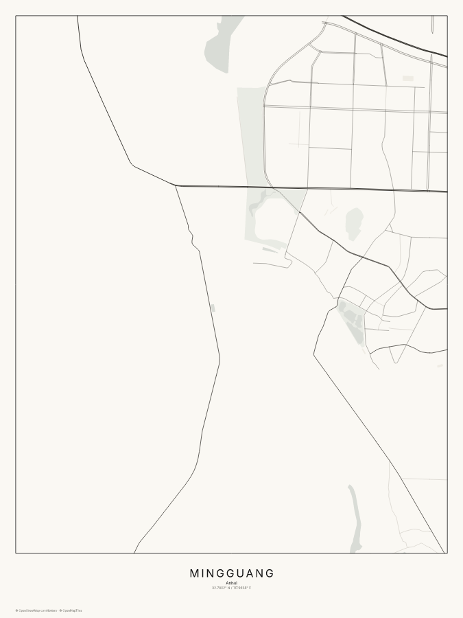 Mingguang map poster, classic style