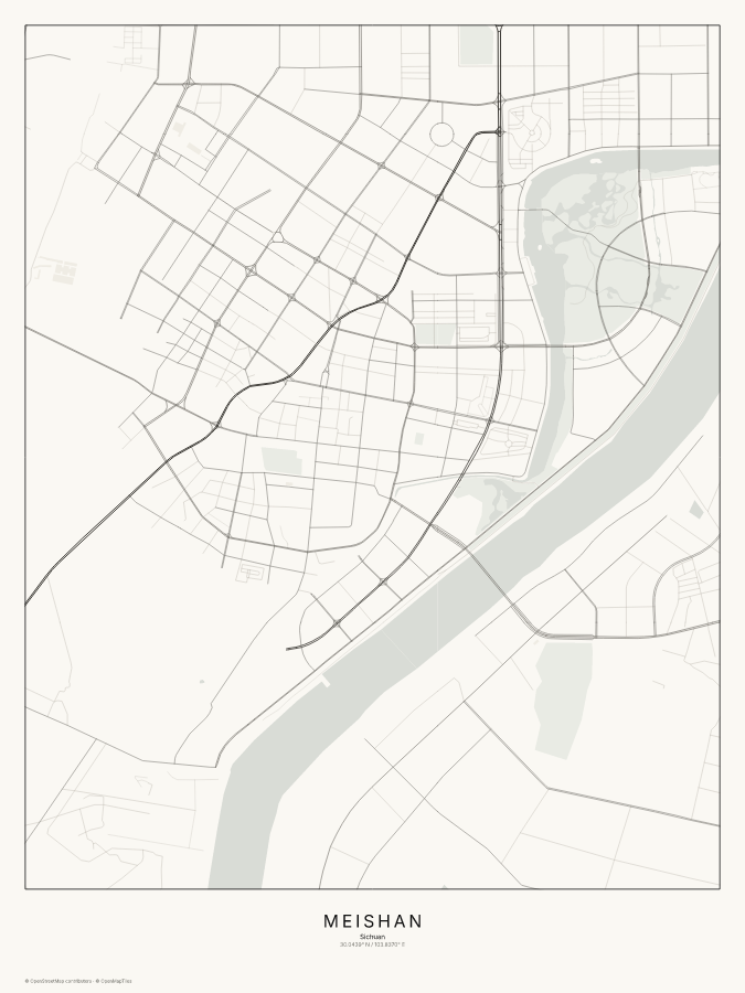 Meishan map poster, classic style