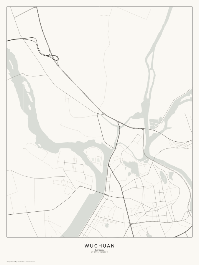 Wuchuan map poster, classic style