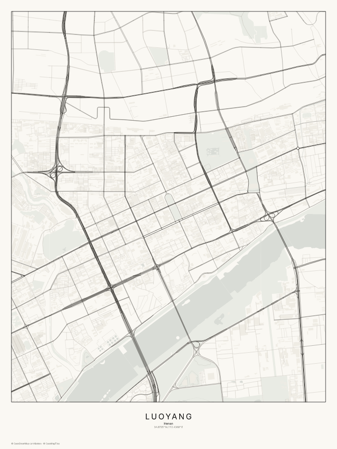 Luoyang map poster, classic style