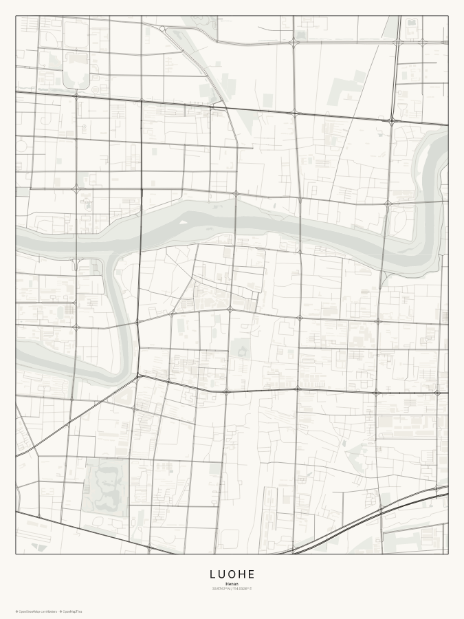 Luohe map poster, classic style