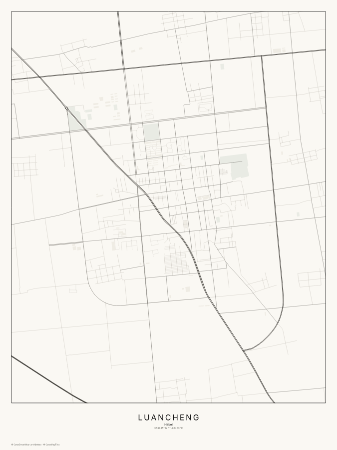 Luancheng map poster, classic style