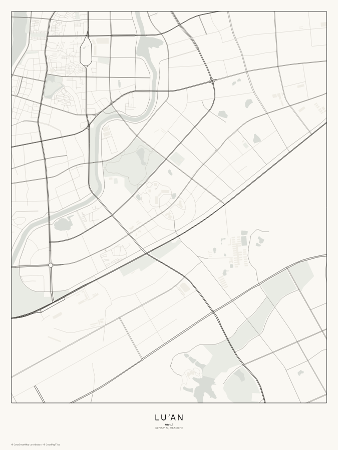 Lu’an map poster, classic style