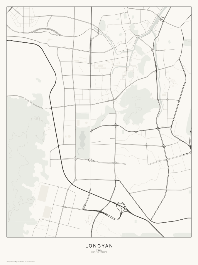 Longyan map poster, classic style