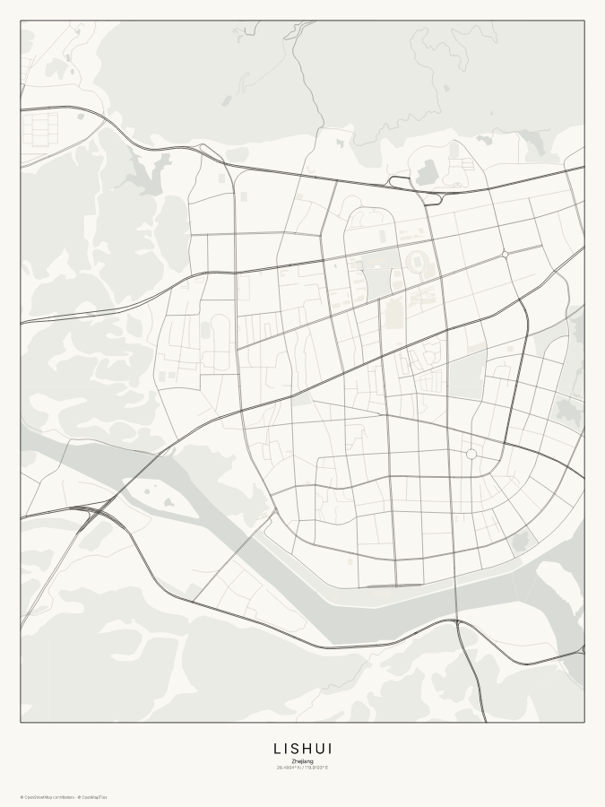 Lishui map poster, classic style