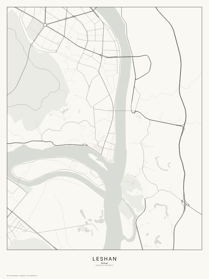 Leshan map poster, classic style