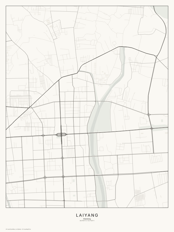 Laiyang map poster, classic style