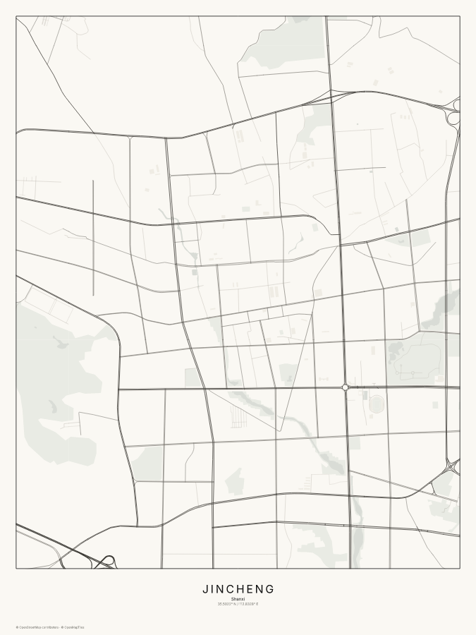 Jincheng map poster, classic style