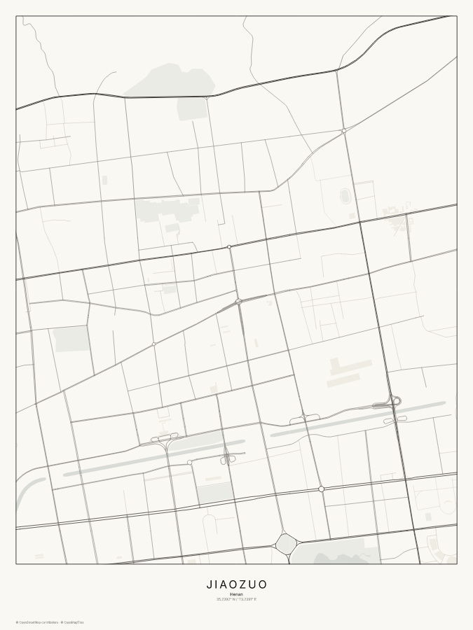 Jiaozuo map poster, classic style
