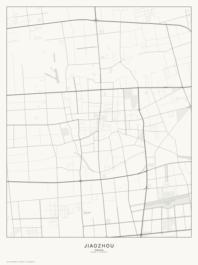 Jiaozhou map poster, classic style