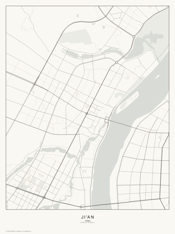 Ji’an map poster, classic style