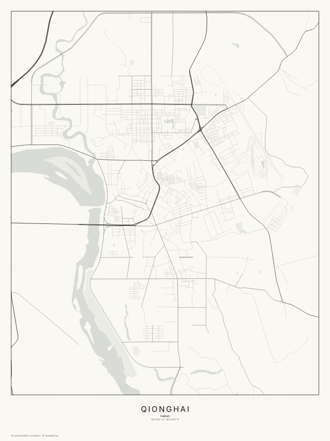Qionghai map poster, classic style