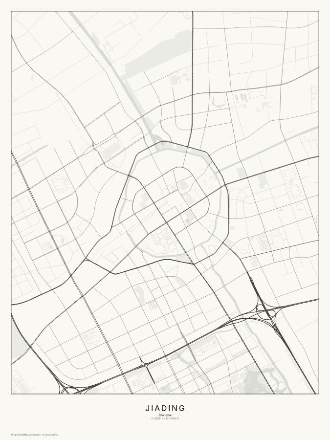 Jiading map poster, classic style