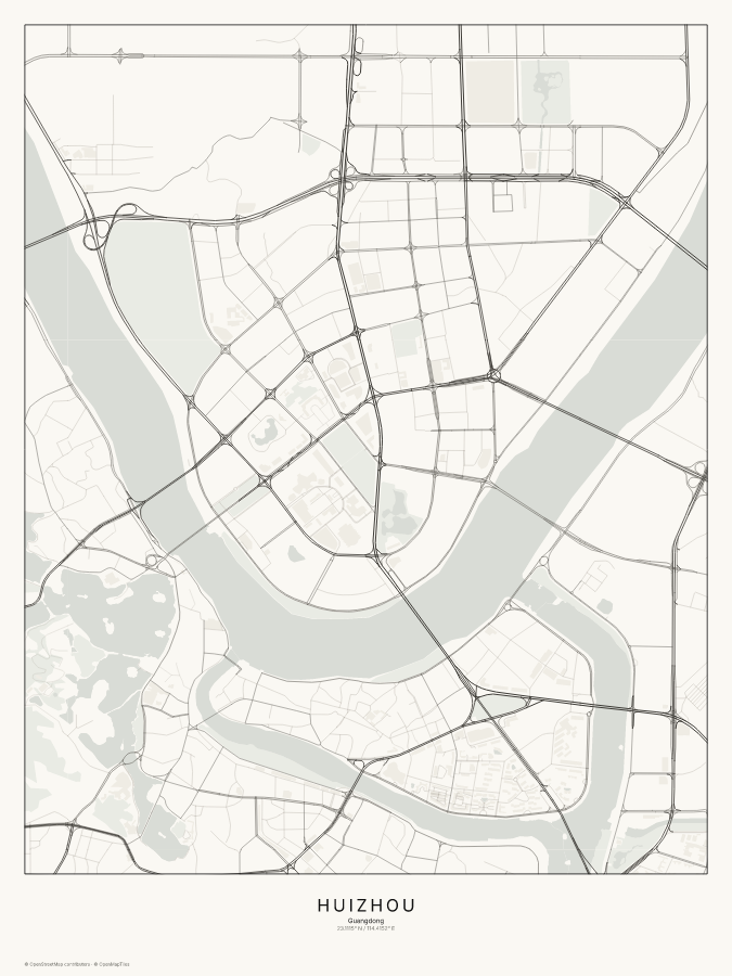 Huizhou map poster, classic style