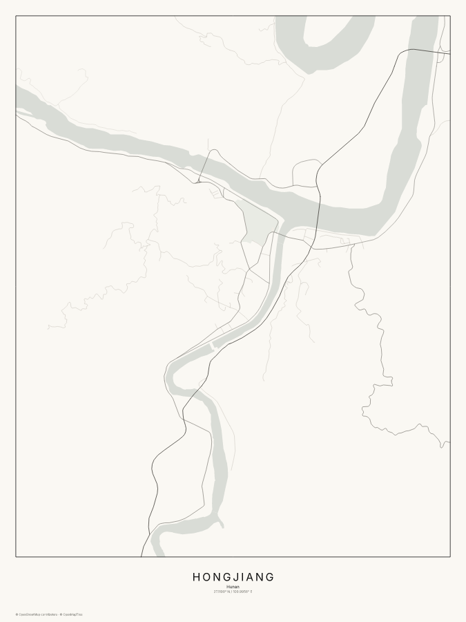 Hongjiang map poster, classic style