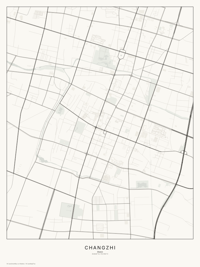 Changzhi map poster, classic style