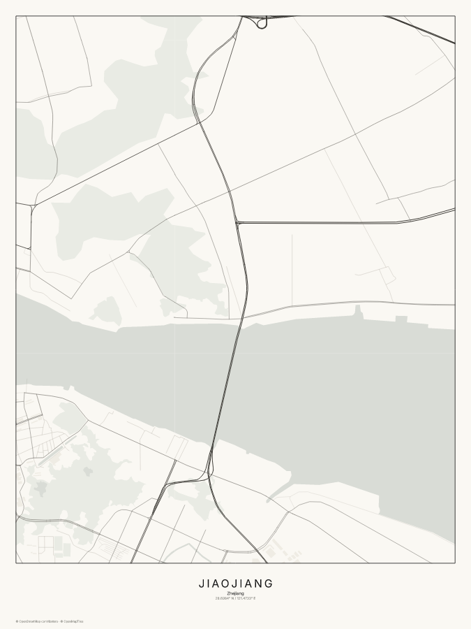 Jiaojiang map poster, classic style