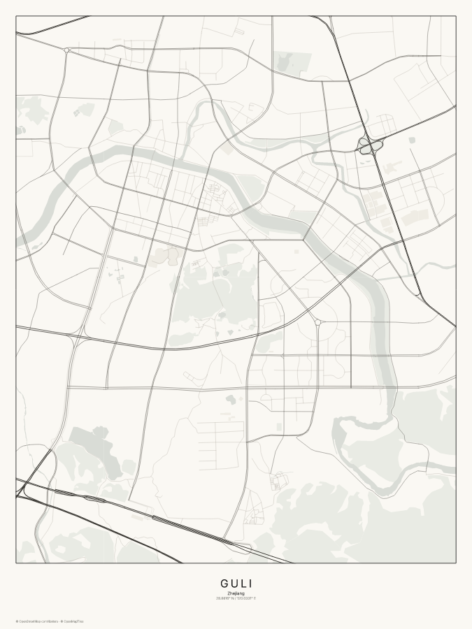 Guli map poster, classic style