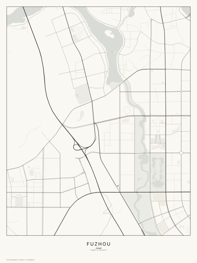 Fuzhou map poster, classic style