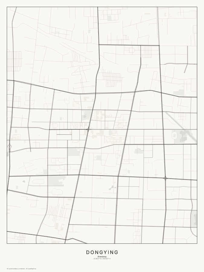 Dongying map poster, classic style