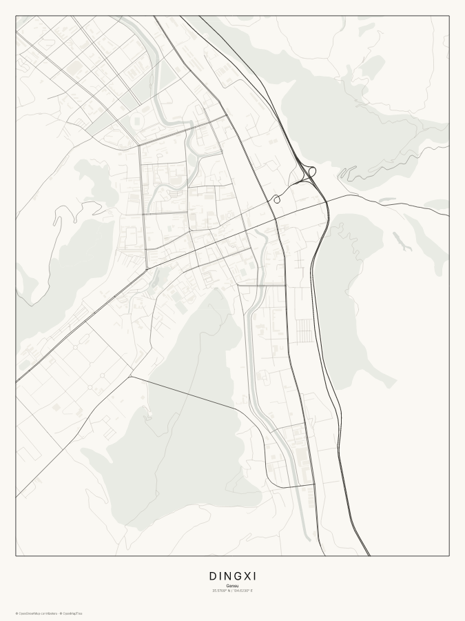 Dingxi map poster, classic style