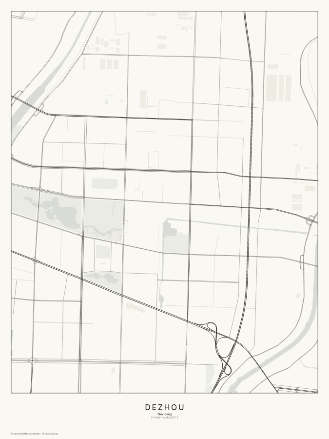 Dezhou map poster, classic style