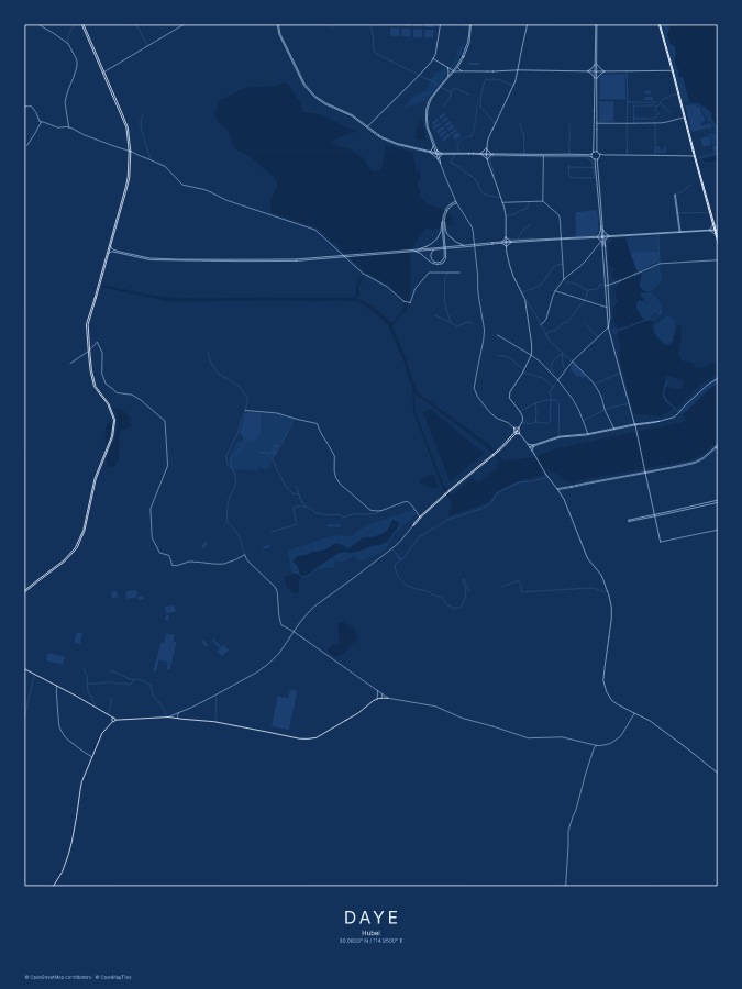 Daye map poster, blueprint style