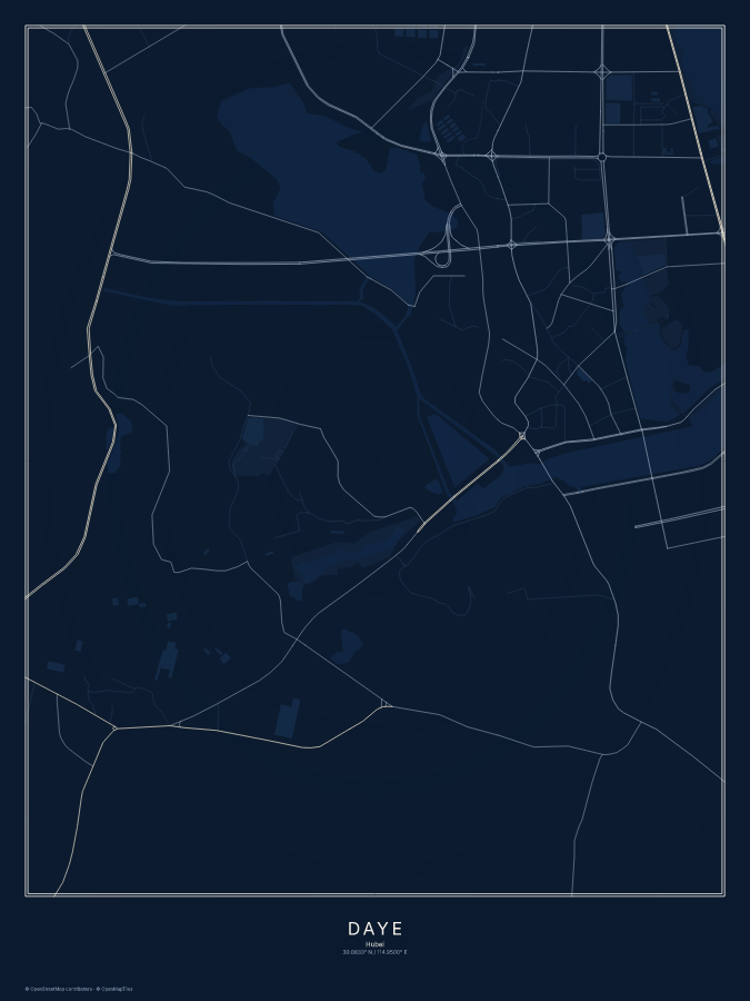 Daye map poster, midnight style
