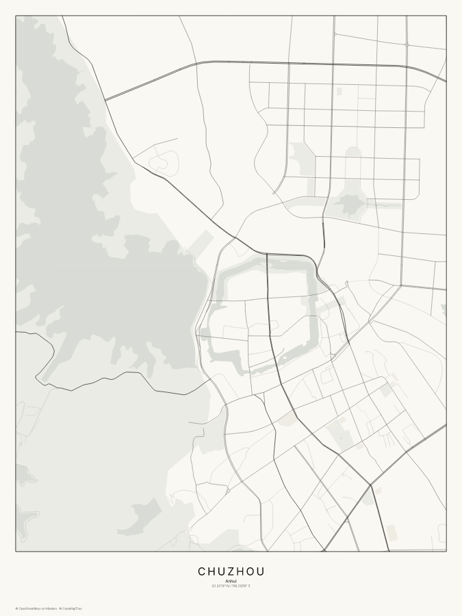 Chuzhou map poster, classic style